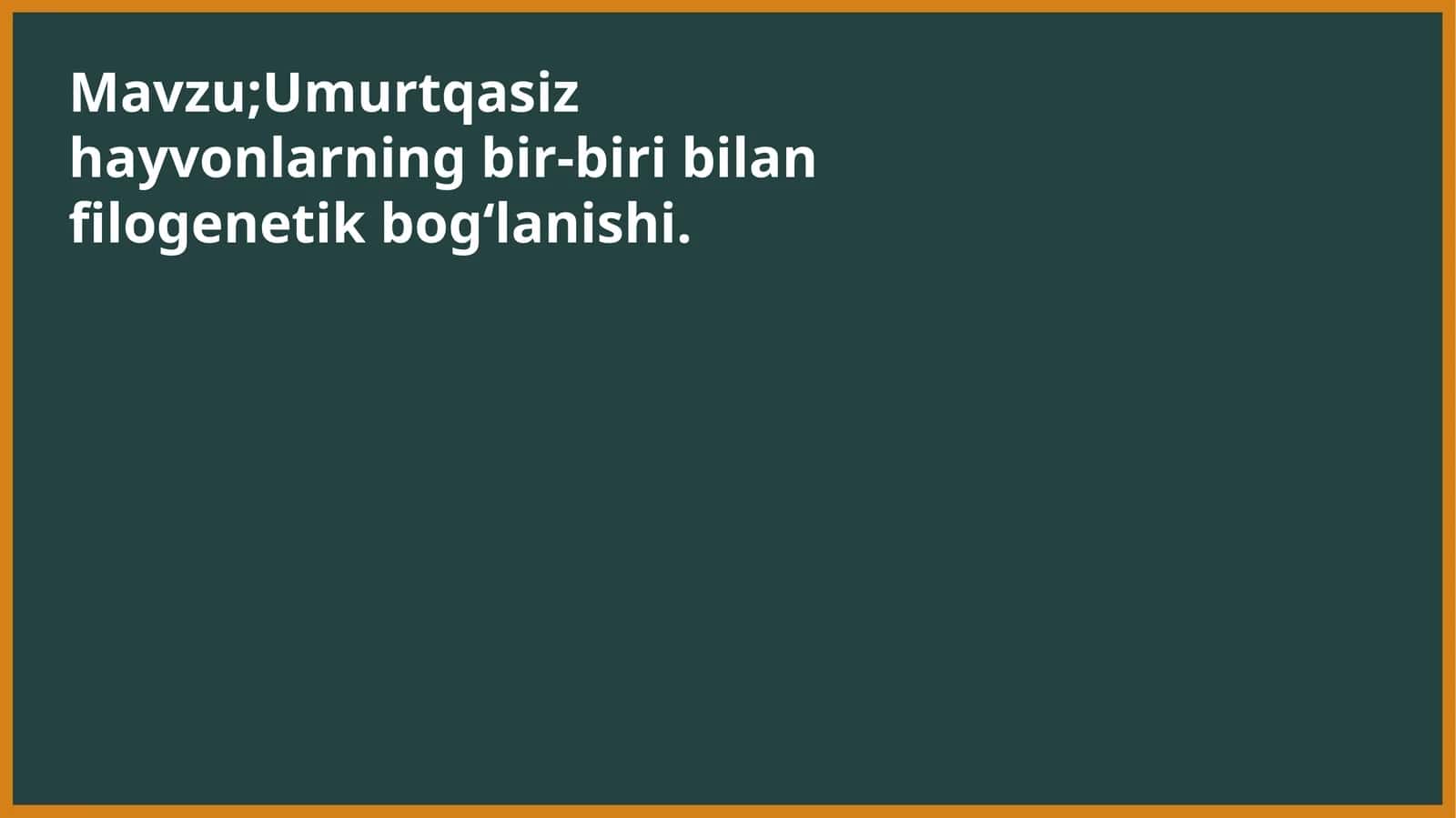 Umurtqasiz hayvonlarning bir-biri bilan filogenetik bogʻlanishi 1