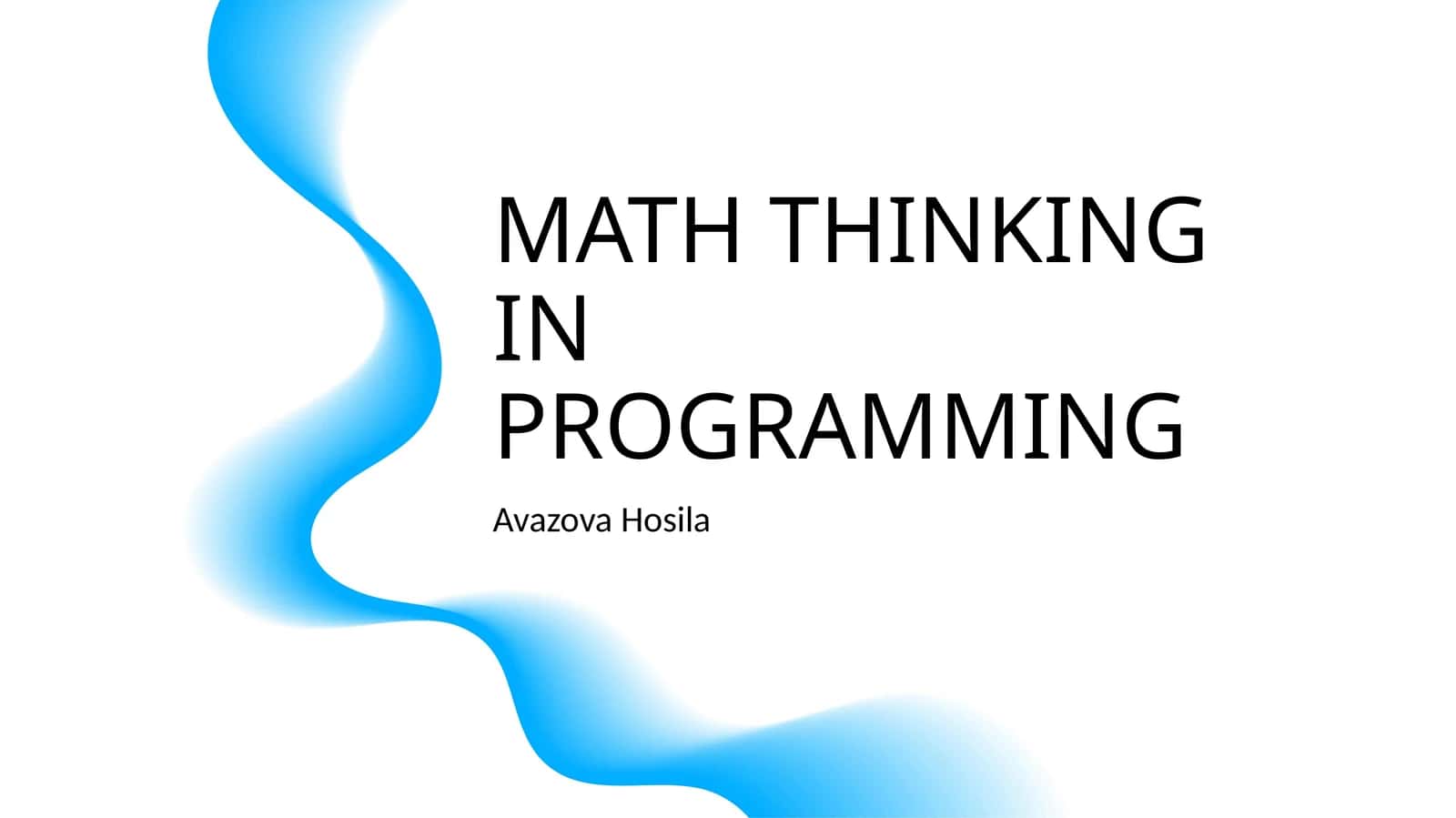 MATH THINKING IN PROGRAMMING 1