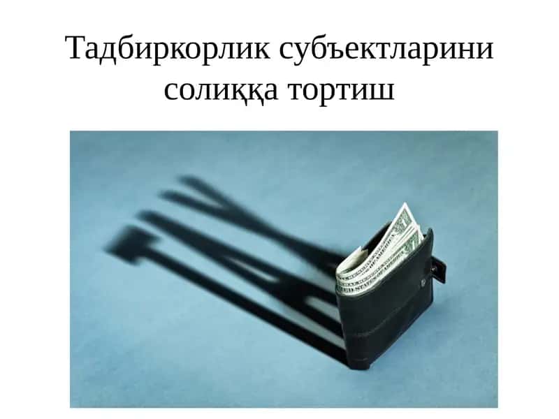 Тадбиркорлик субъектларини солиққа тортиш 1