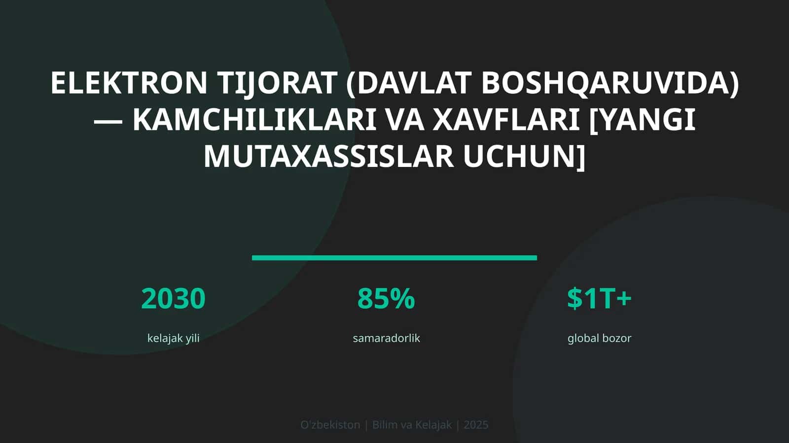 Elektron tijorat (davlat boshqaruvida) — kamchiliklari va xavflari [yangi mutaxassislar uchun] 1