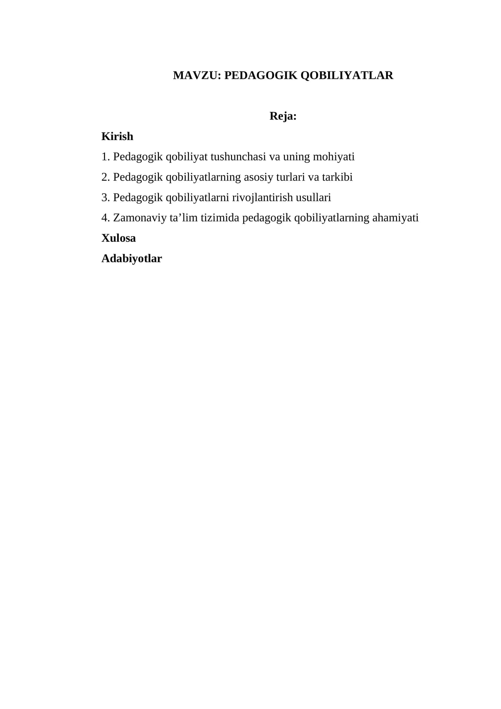Pedagogik qobiliyatlar 1