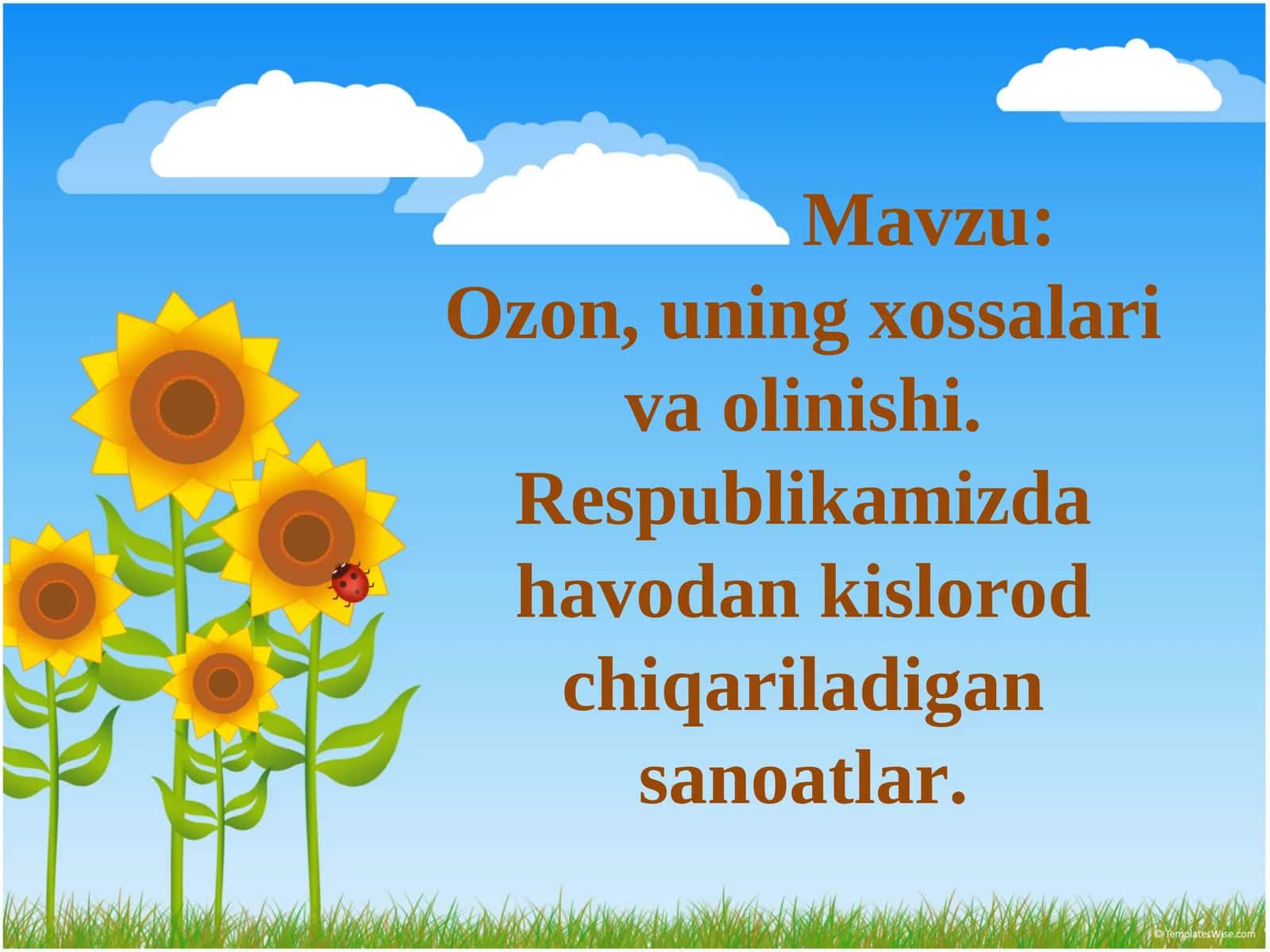 Ozon, uning xossalari va olinishi. Respublikamizda havodan kislorod chiqariladigan sanoatlar. 1