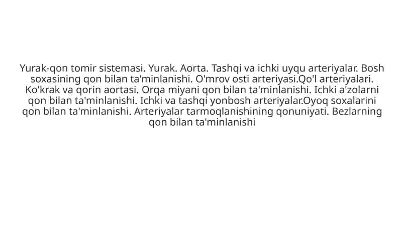 Qontomirlar tizimi haqidagi ilm-angiologiya 1