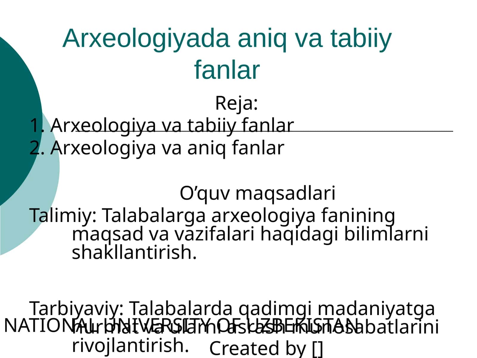 Arxeologiyada aniq va tabiiy fanlar 1
