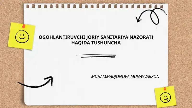 Ogohlantiruvchi joriy sanitariya nazorati 1