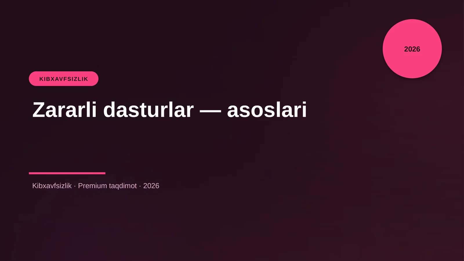 Zararli dasturlar — asoslari 1