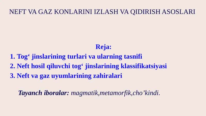 NEFT VA GAZ KONLARINI IZLASH VA QIDIRISH ASOSLARI 1