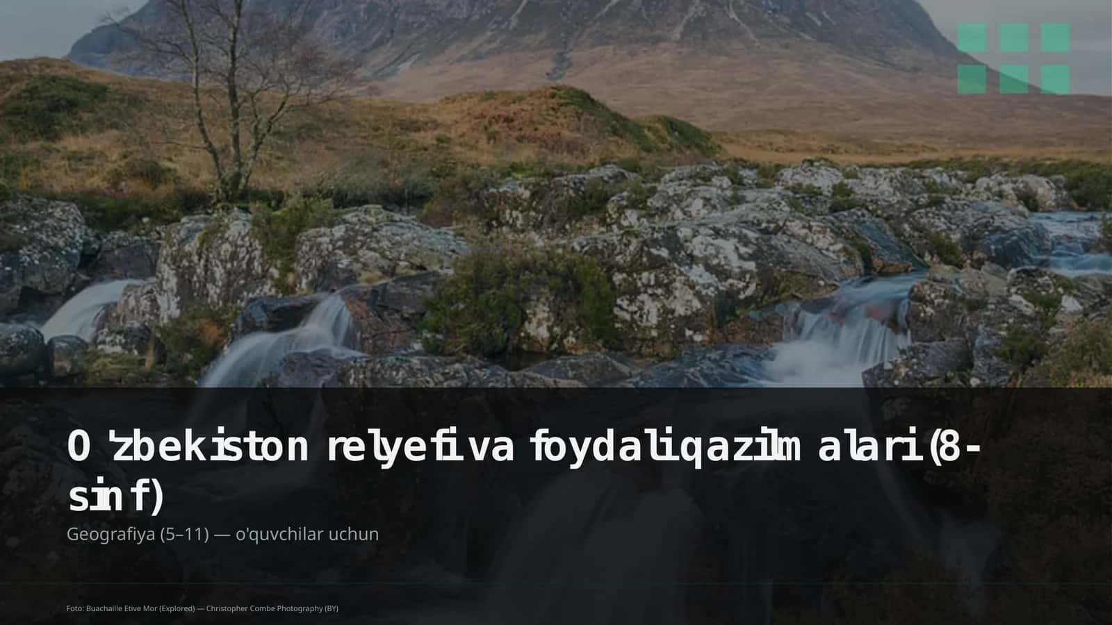 O'zbekiston relyefi va foydali qazilmalari (8-sinf) 1