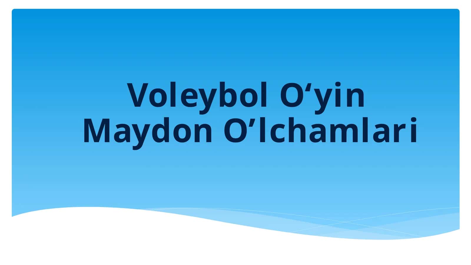 Voleybol O‘yin Maydon O’lchamlari 1