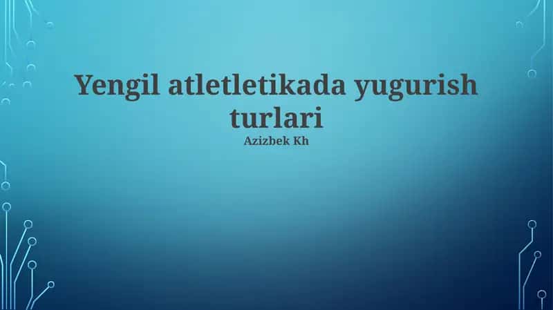 Yengil atletletikada yugurish turlari 1
