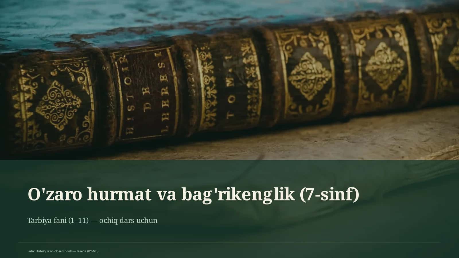 O'zaro hurmat va bag'rikenglik (7-sinf) 1