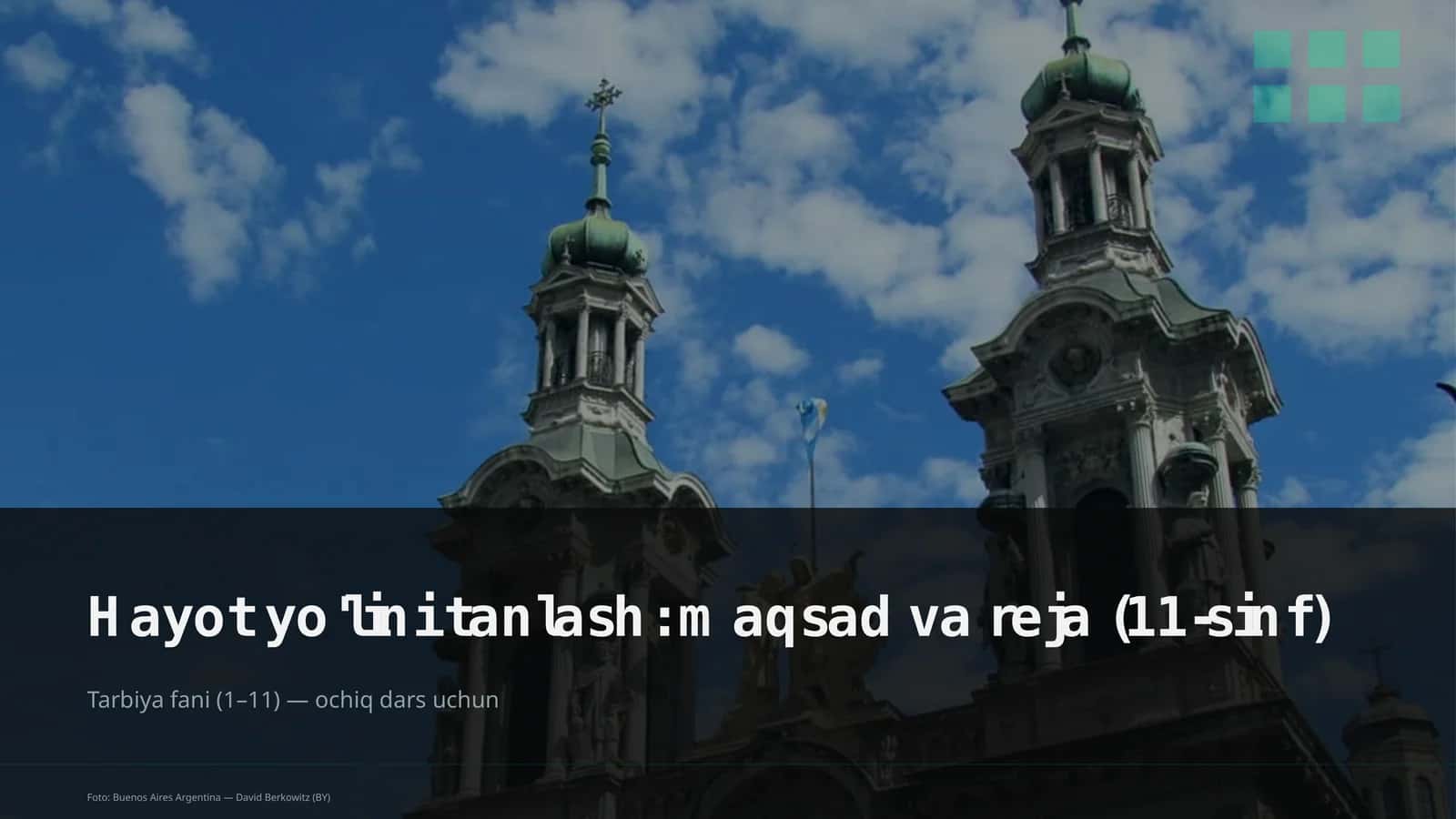 Hayot yo'lini tanlash: maqsad va reja (11-sinf) 1