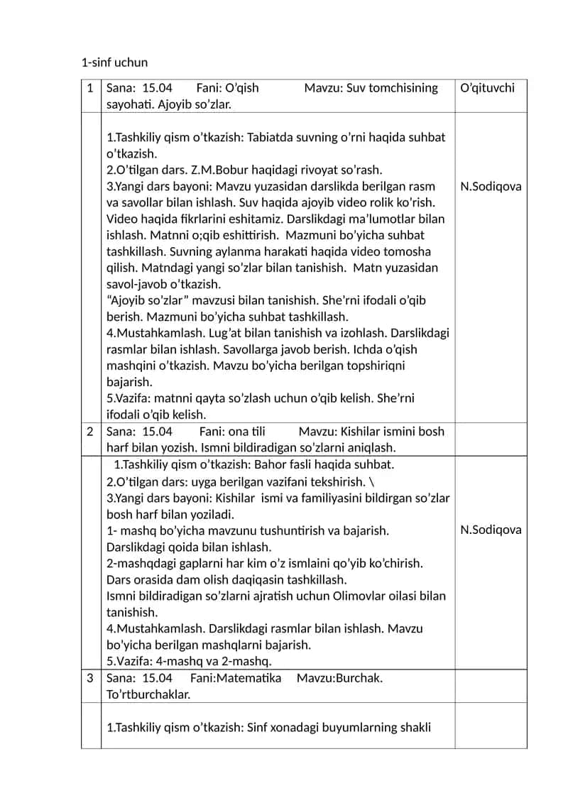 Suv tomchisining sayohati. Ajoyib so’zlar 1