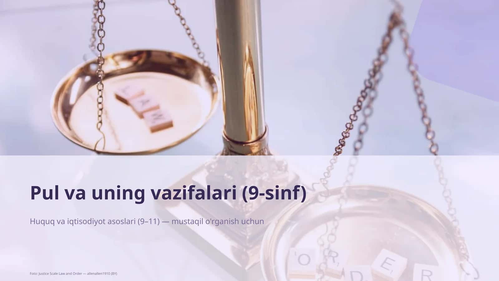 Pul va uning vazifalari (9-sinf) 1
