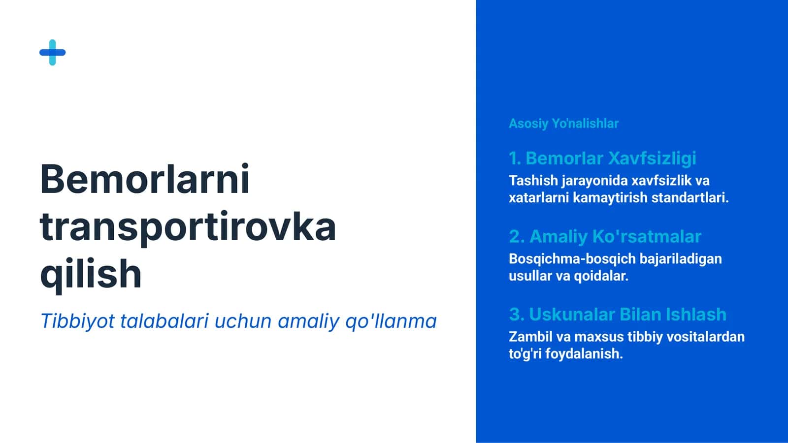 Bemorlarni transportirovka qilish 1
