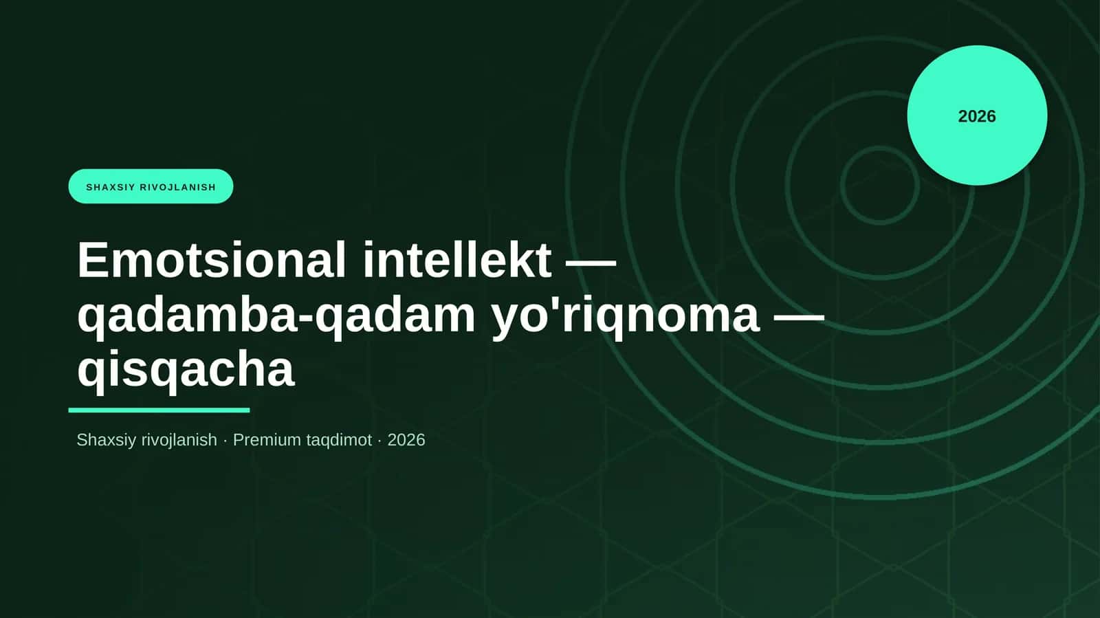 Emotsional intellekt — qadamba-qadam yo'riqnoma — qisqacha 1