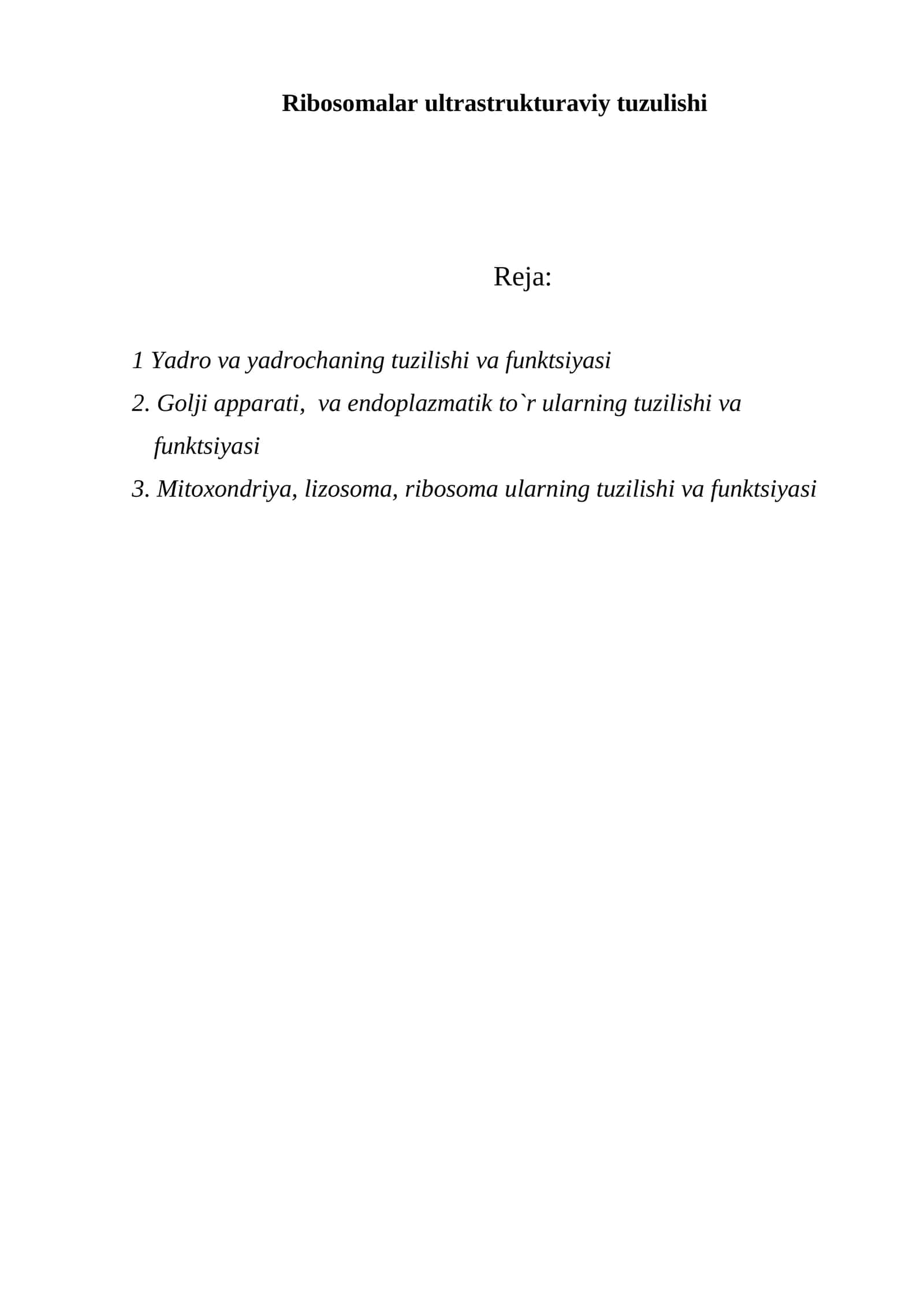 Ribosomalar ultrastrukturaviy tuzulishi 1