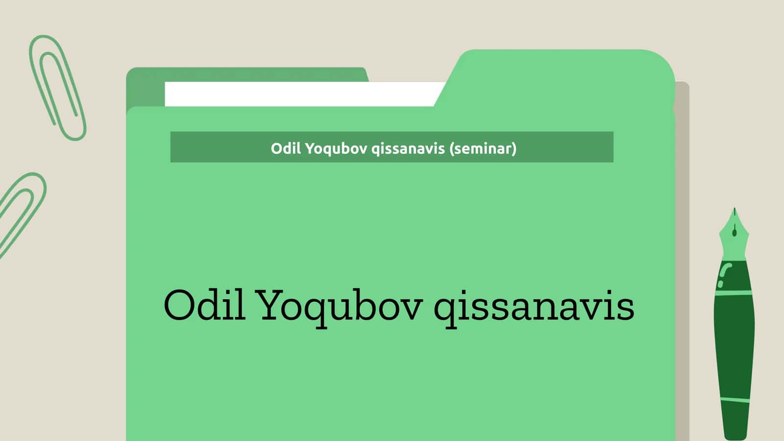 Odil Yoqubov qissanavis 1