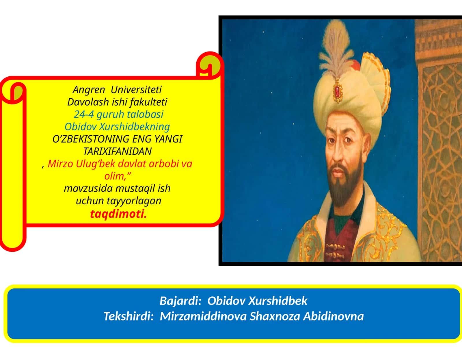Mirzo Ulug'bekning Hayoti va Ilm-fan Gaqo'shgani Hissasi 1