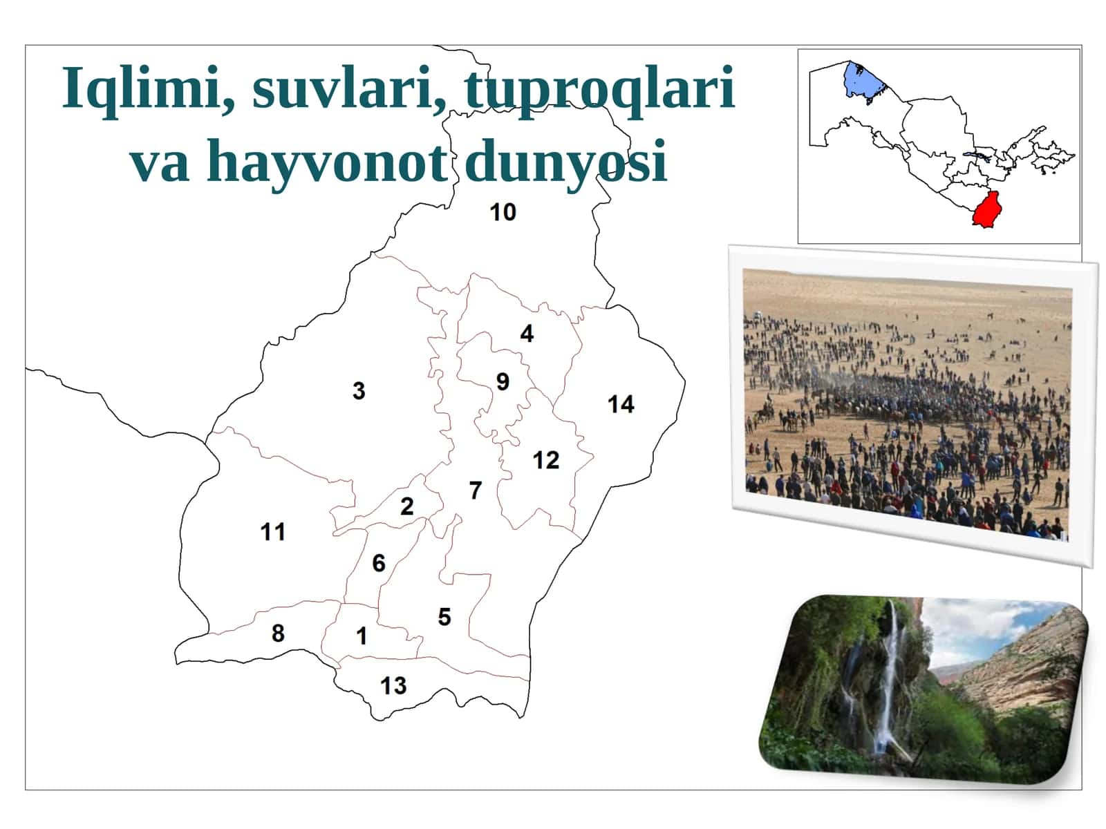 Iqlimi, suvlari, tuproqlari va hayvonot dunyosi 1