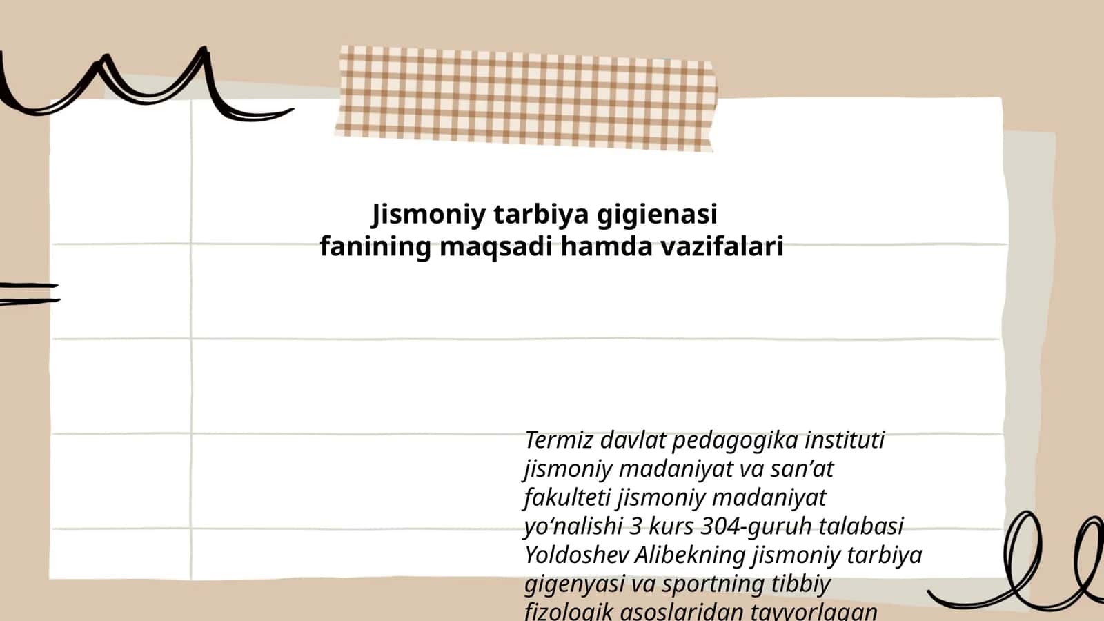 Jismoniy tarbiya gigienasi 1