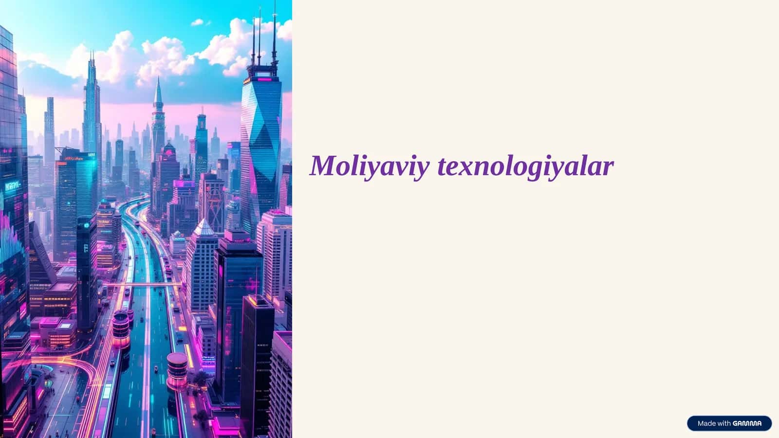 Moliyaviy texnologiyalar 1