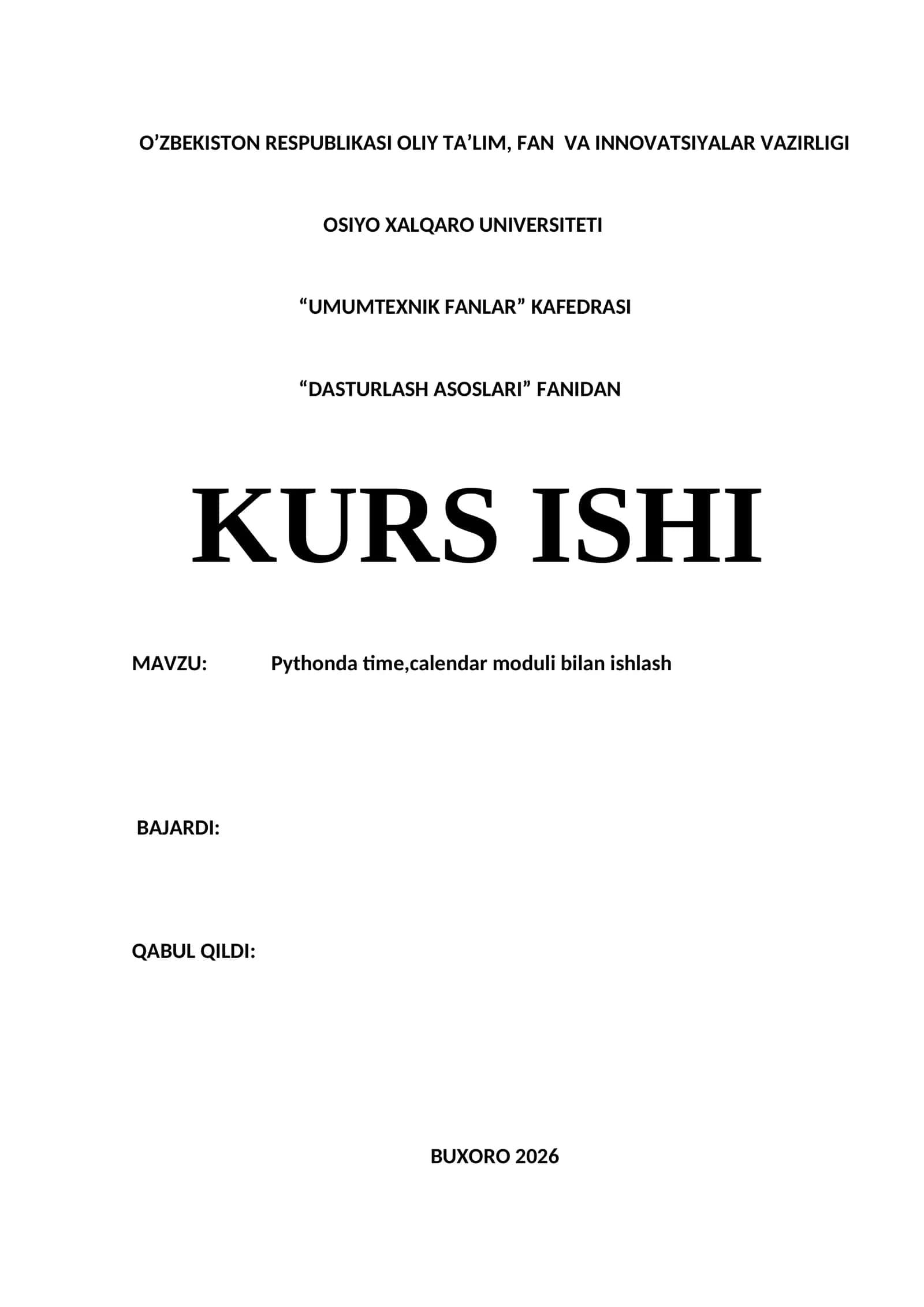 Pythonda time,calendar moduli bilan ishlash 1