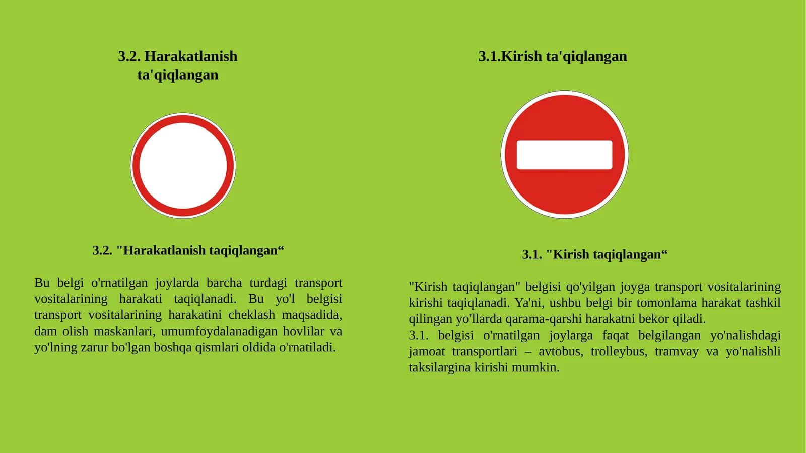 Taqiqlovchi belgilar 1