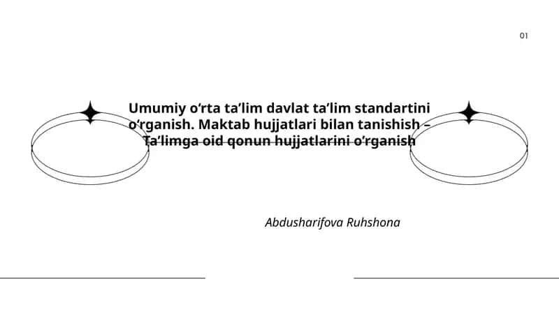 Umumiy o‘rta ta’lim davlat ta’lim standartini o‘rganish 1