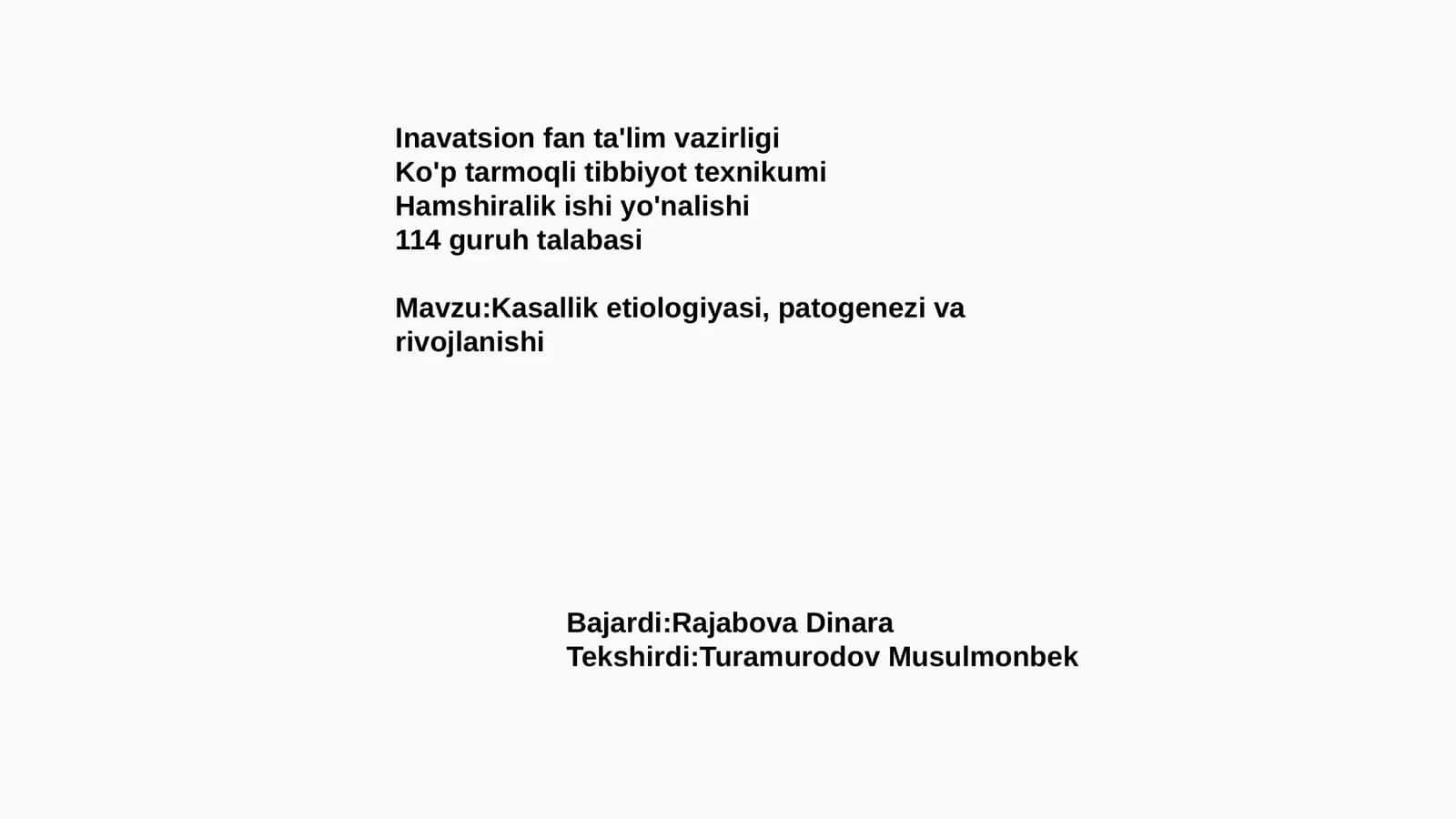 Ko'p tarmoqli tibbiyot texnikumi 1