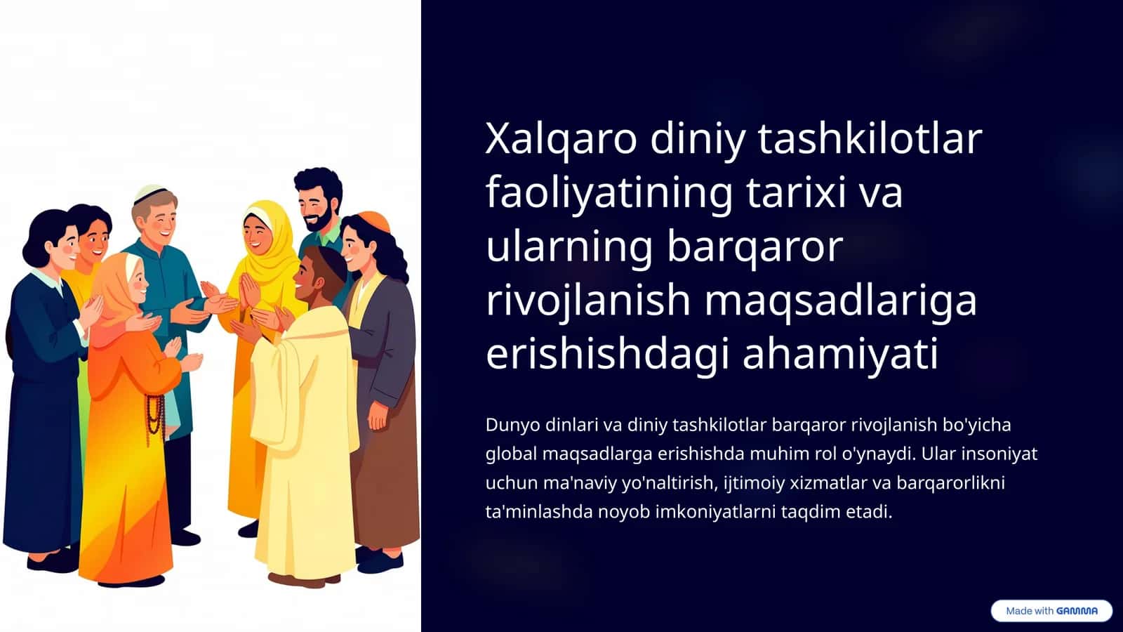 Xalqaro diniy tashkilotlar faoliyatining tarixi va ularning barqaror rivojlanish maqsadlariga erishishdagi ahamiyati 1
