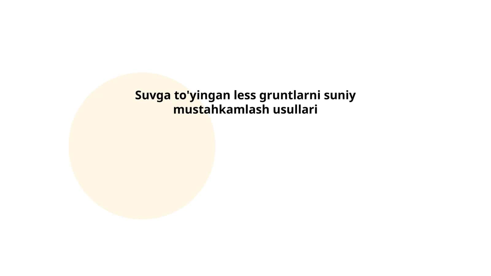 Suvga to'yingan less gruntlarni suniy mustahkamlash usullari 1