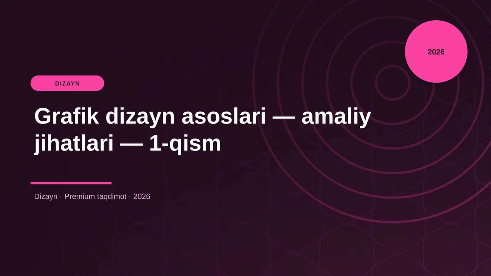 Grafik dizayn asoslari — amaliy jihatlari — 1-qism 1