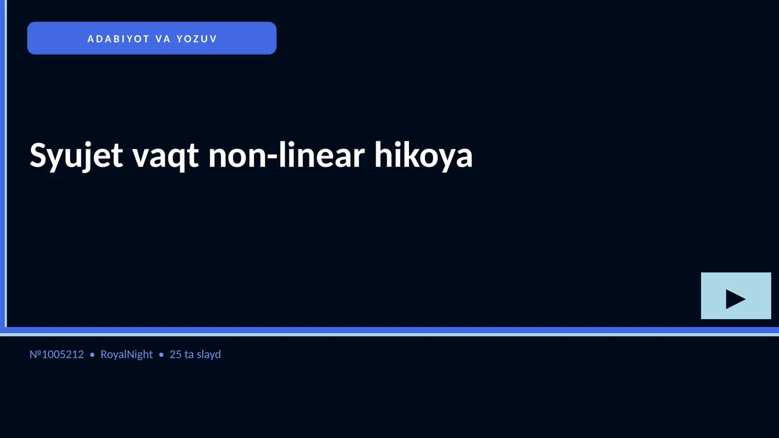 Syujet vaqt non-linear hikoya 1