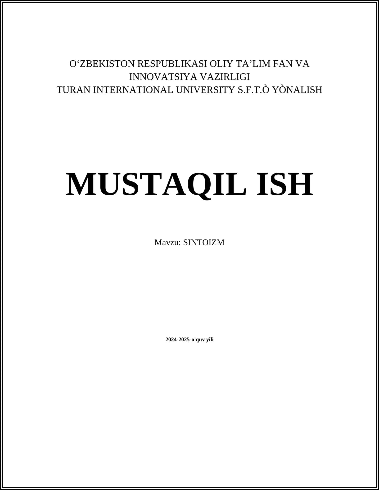 SINTOIZM 1
