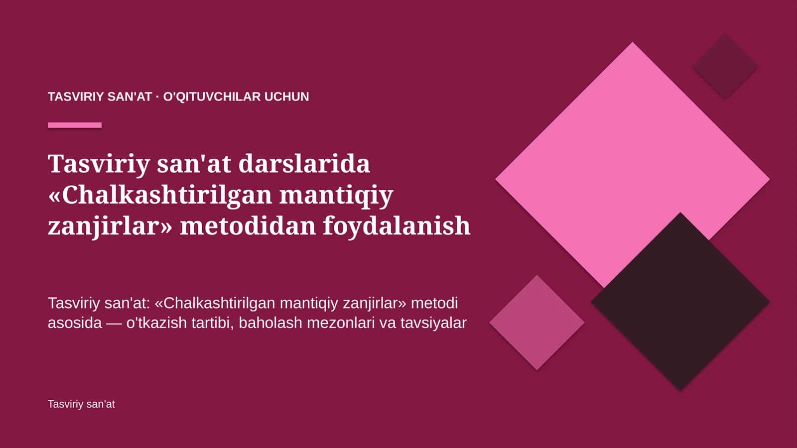 tasviriy san'at darslarida chalkashtirilgan mantiqiy zanjirlar metodidan foydalanish 9852 1