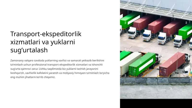 Transport-ekspeditorlik xizmatlari va yuklarni sugʻurtalash 1