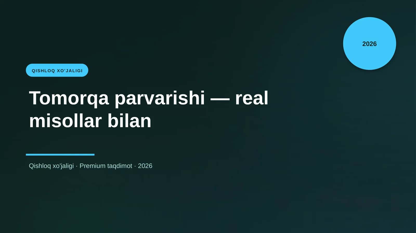 Tomorqa parvarishi — real misollar bilan 1