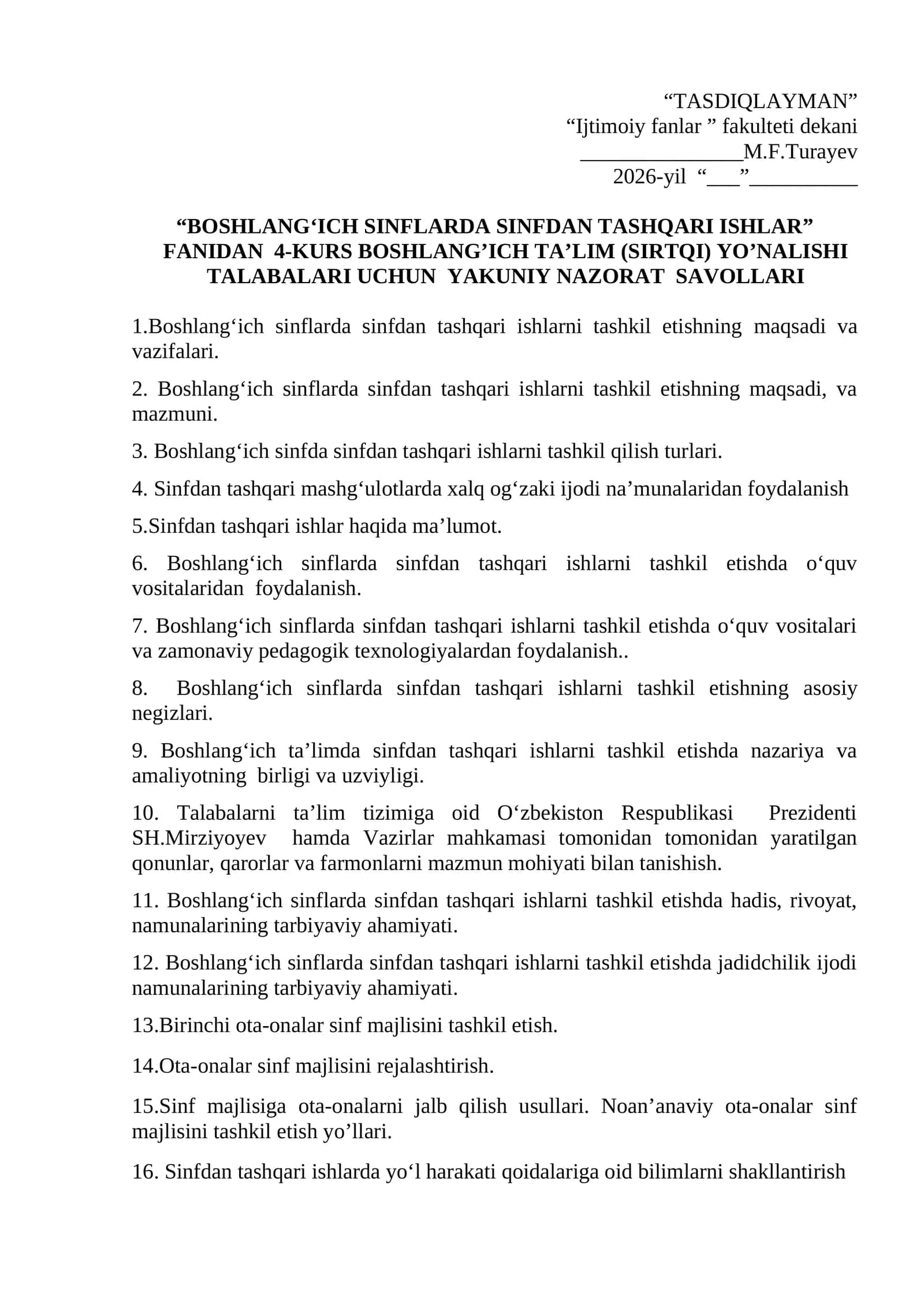 BOSHLANG‘ICH SINFLARDA SINFDAN TASHQARI ISHLAR 1