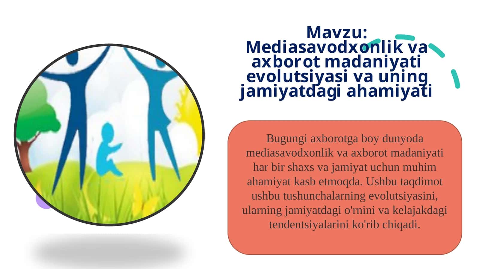 Mediasavodxonlik va axborot madaniyatievolutisiyasi va uning jamiyatdagi ahamiyati 1