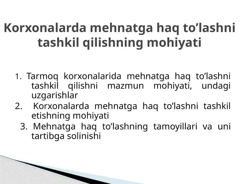 Mexnat to’lovining omillashuvchi axamiyati 1