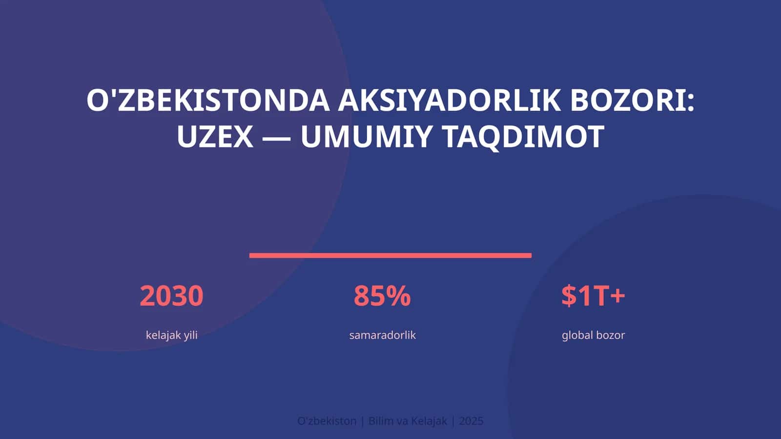 O'zbekistonda aksiyadorlik bozori: UzEx — umumiy taqdimot 1
