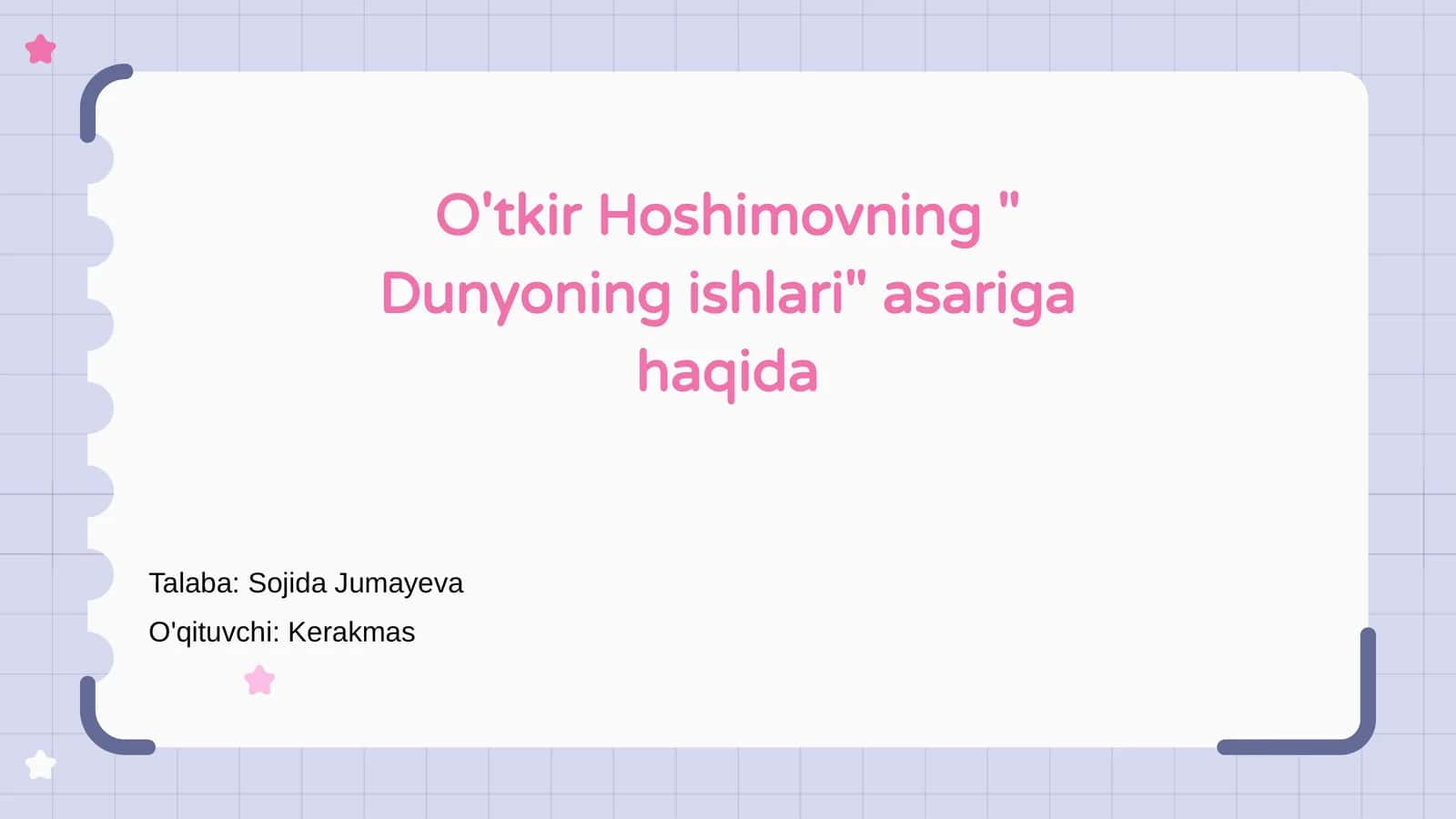 Dunyoning ishlari 1