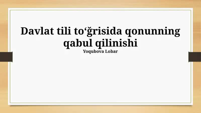 Davlat tili to'g'risidagi qonun 1