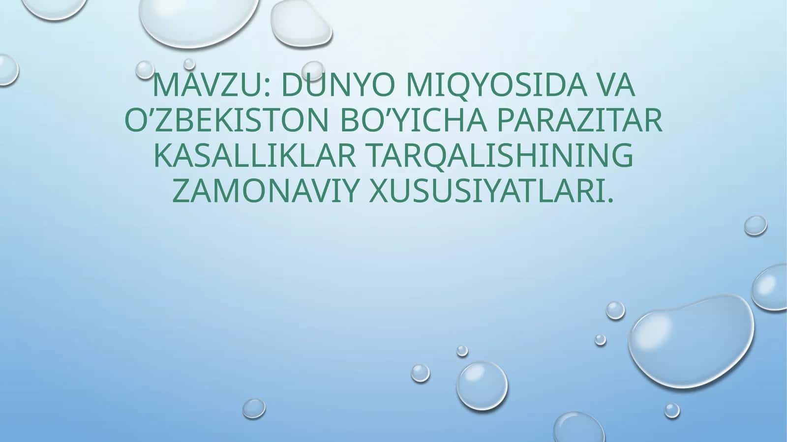 parazitizm haqida 1