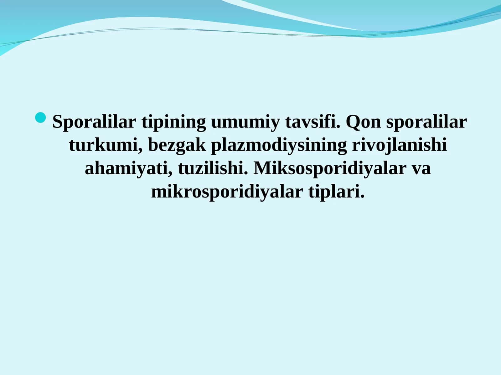 Sporalilar tipining umumiy tavsifi 1