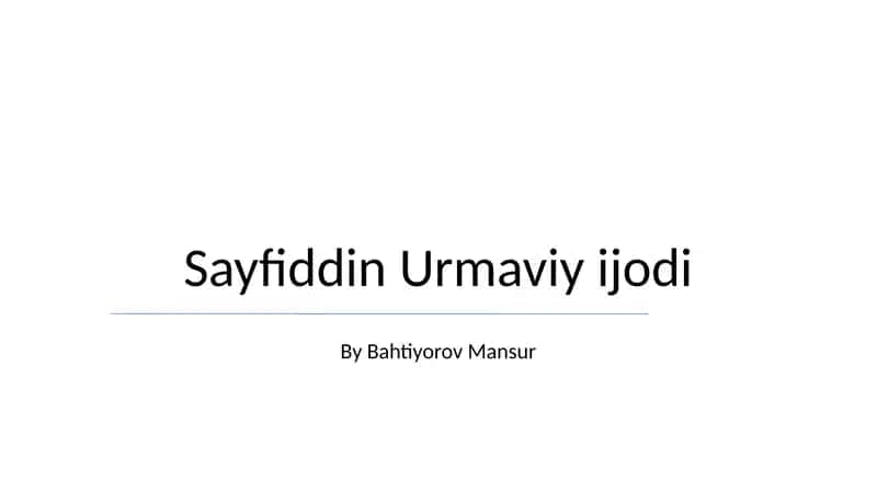 Urmavī Zijining ta'siri 1