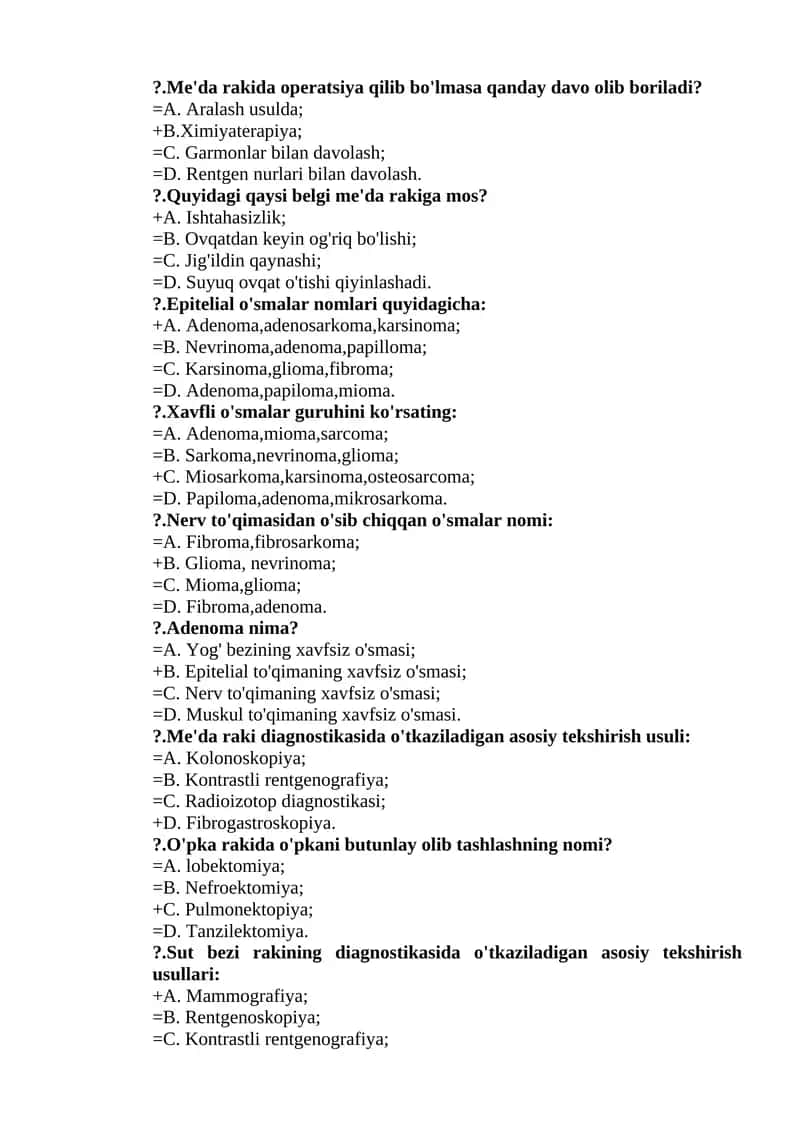 xirurgiyadan test 1