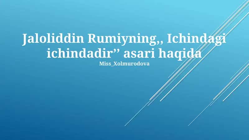 Devoni Shams-i Tabriziy va Masnaviy 1