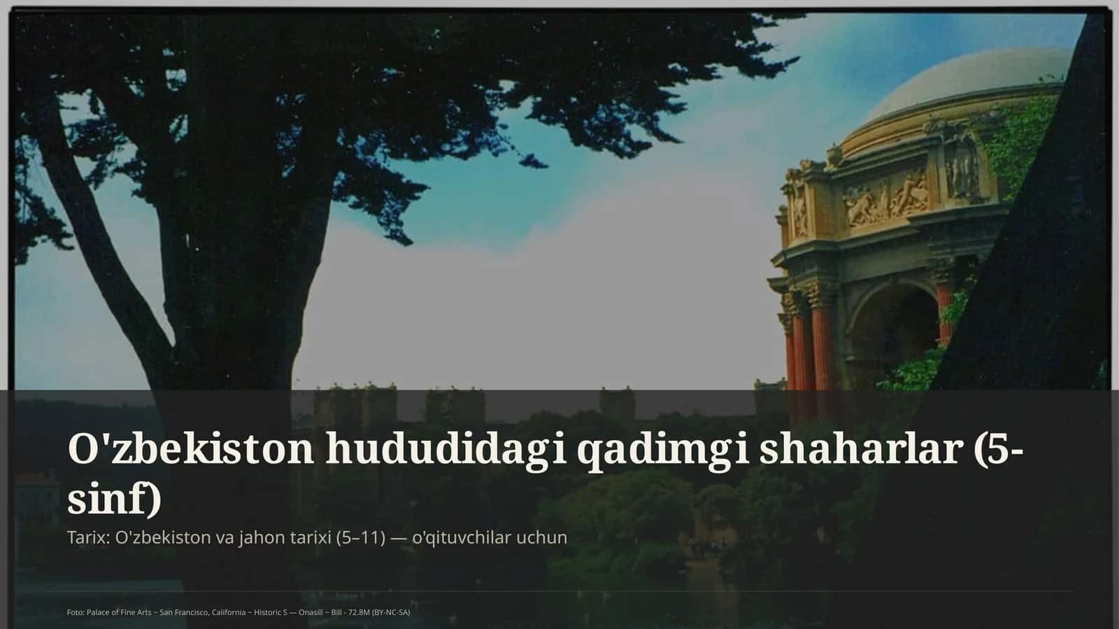 O'zbekiston hududidagi qadimgi shaharlar (5-sinf) 1